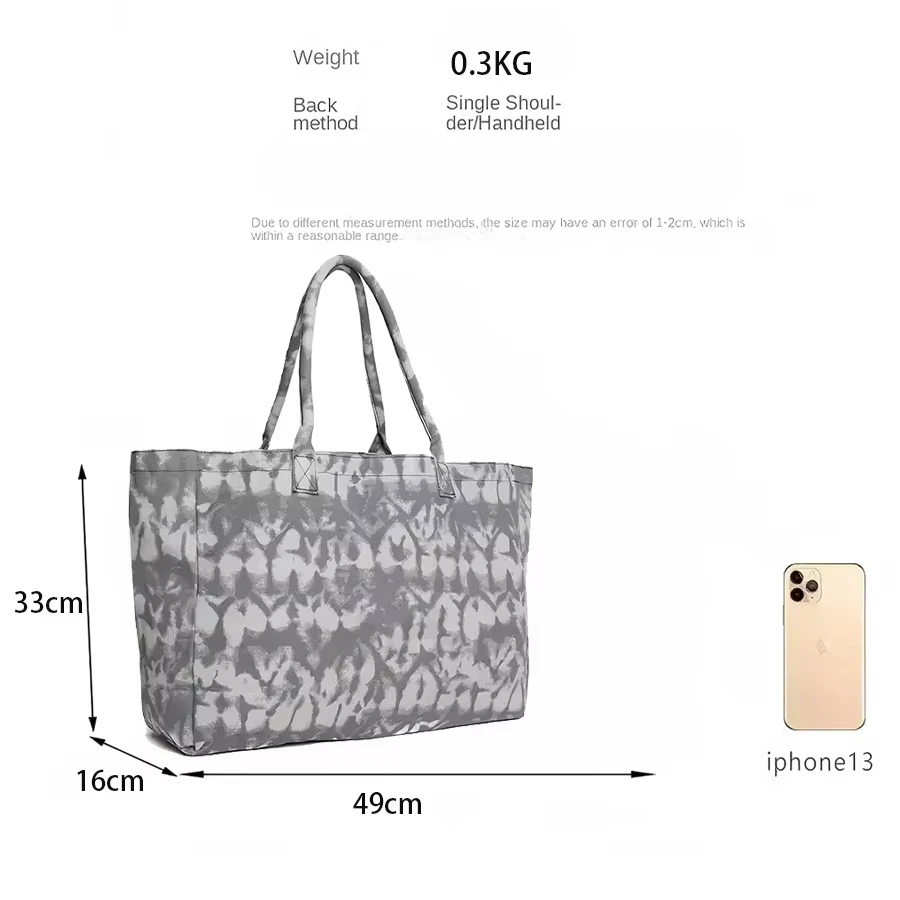 Yoga Fitness Canvas Bag, Single-Shoulder Large-Capacity Shopping Bag, Outdoor Sports Bag for Men and Women, Large Bag view 4