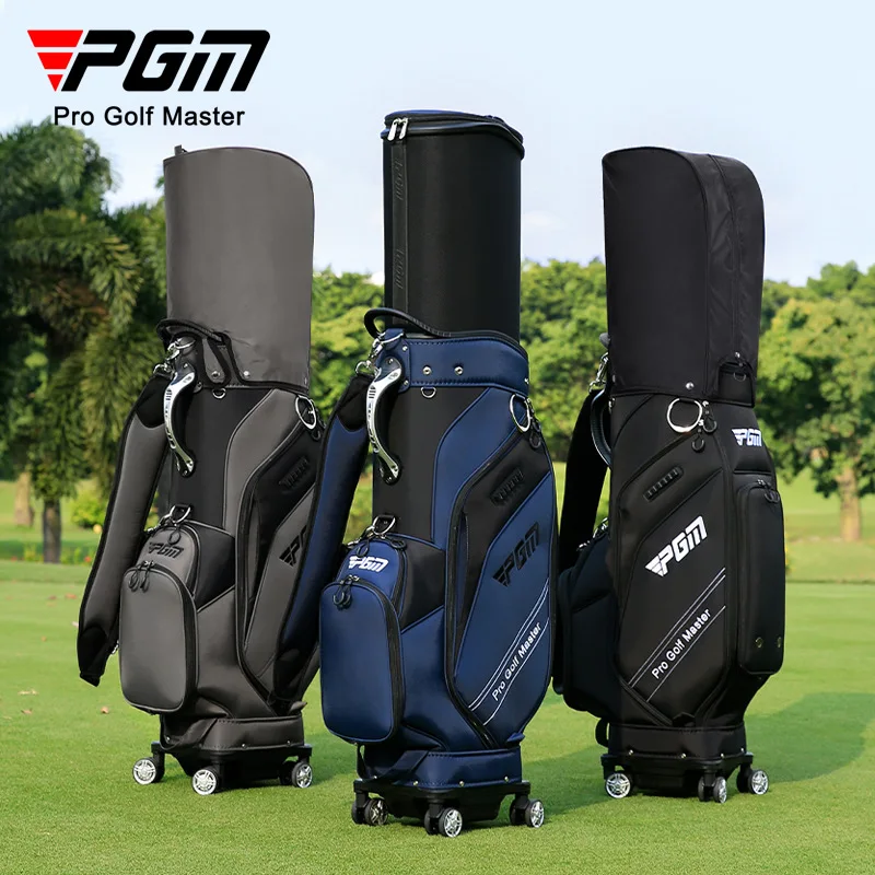 PGM-Unisex Hard Shell Golf Clubes Bag, Telescópico Balls Rod Pacote, Quatro Rodas, Aviação Nylon, à prova d\'água, QB154