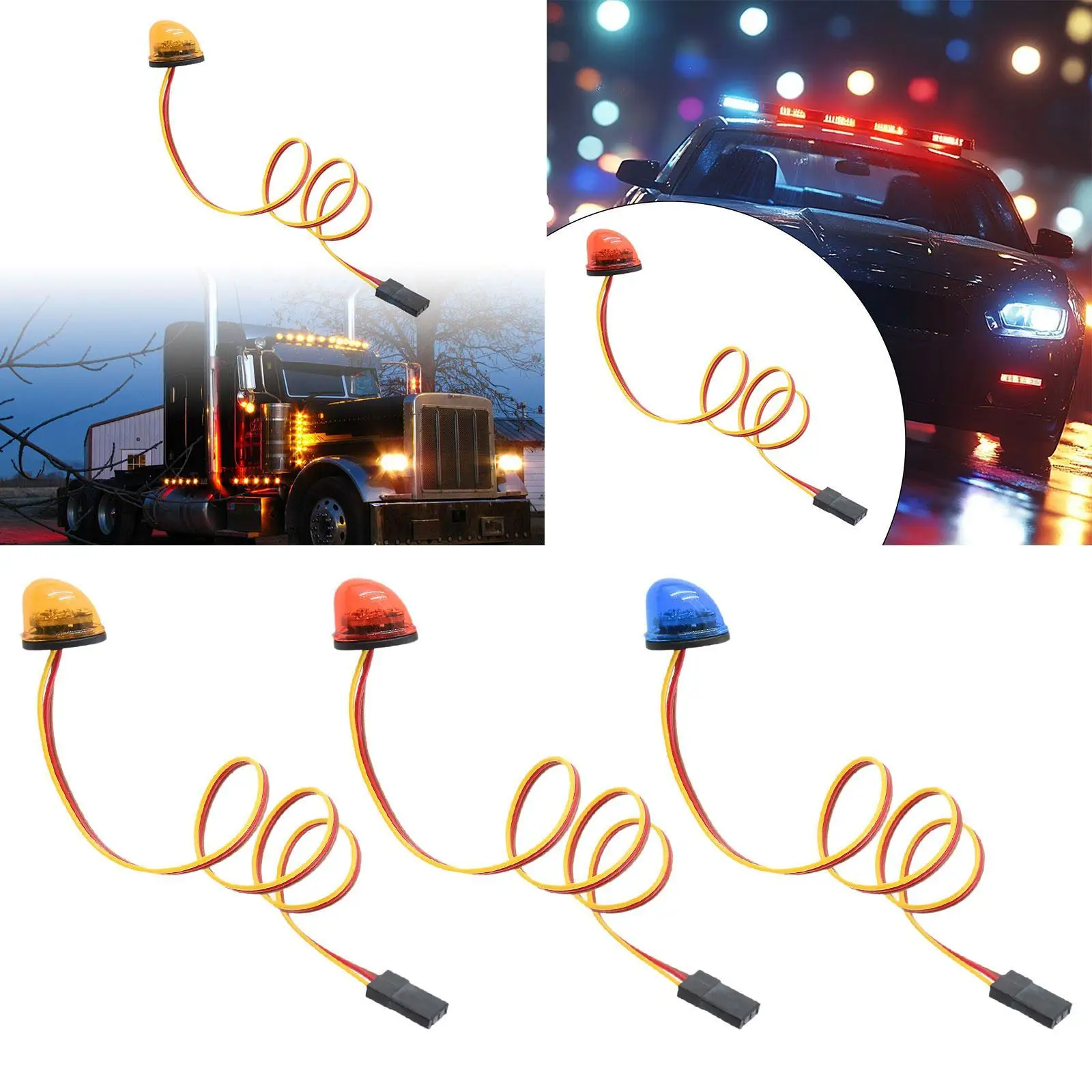 RC Car LED Light Spare, LED Strobe Lights, RC Flashing LED Light for 1:10 Scale Car DIY Accs