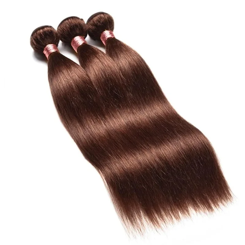 Bundles de cheveux raides pour femmes, 100 vrais cheveux humains brésiliens, extensions de tissage Remy, document 4 #, 100% g/pc