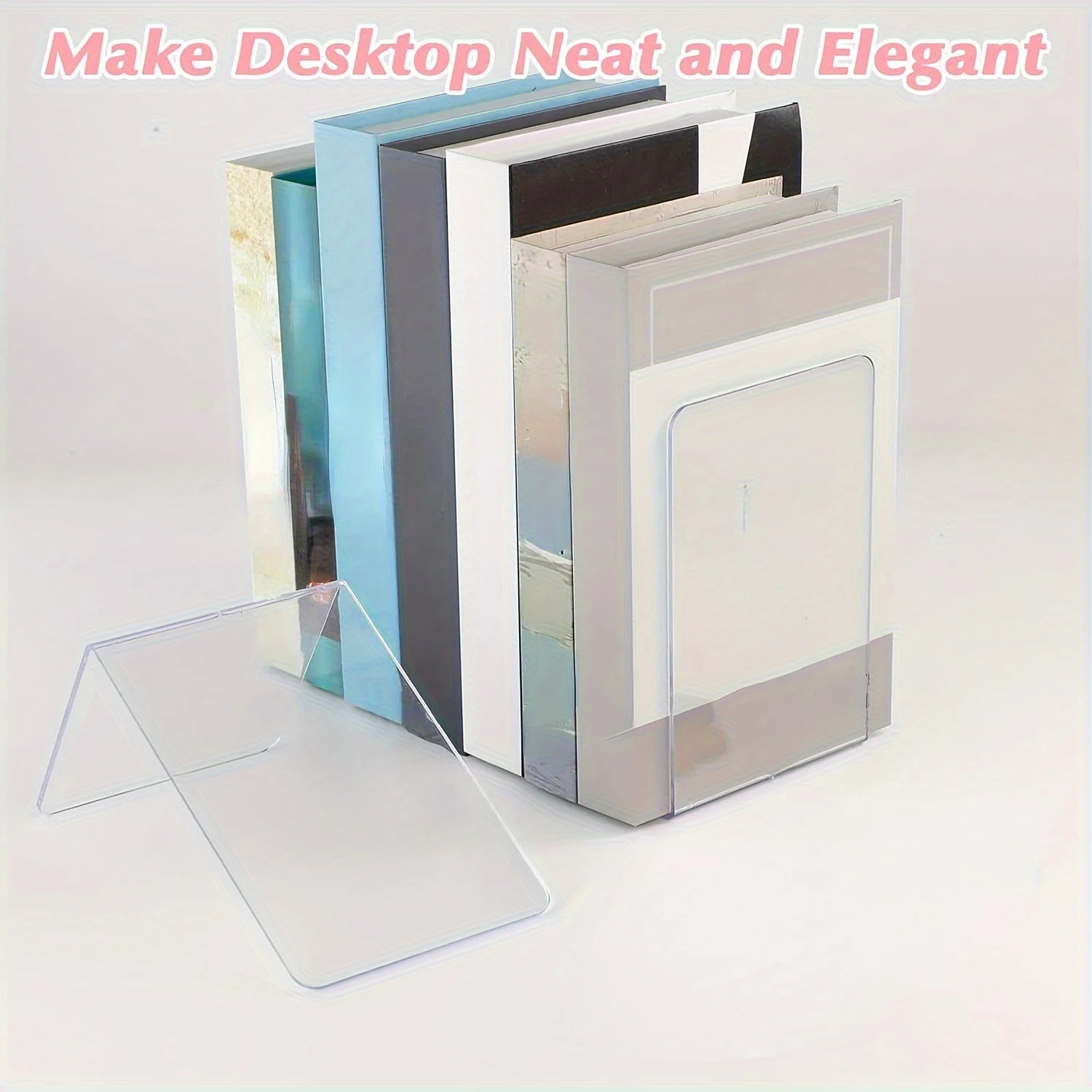 

4/6pcs Transparent Acrylic Book Display Stand, Desktop Acrylic Book Storage Rack, Transparent Bookshelf Suitable for Office,Home