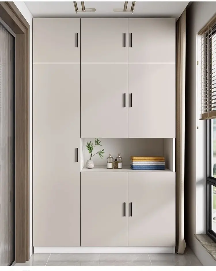 شرفة واقية من الشمس من الخشب الصلب، تخزين نافذة كبيرة مقاومة للرطوبة، خزانة عالية على الحائط، تخزين أشتات ذات سعة كبيرة #6