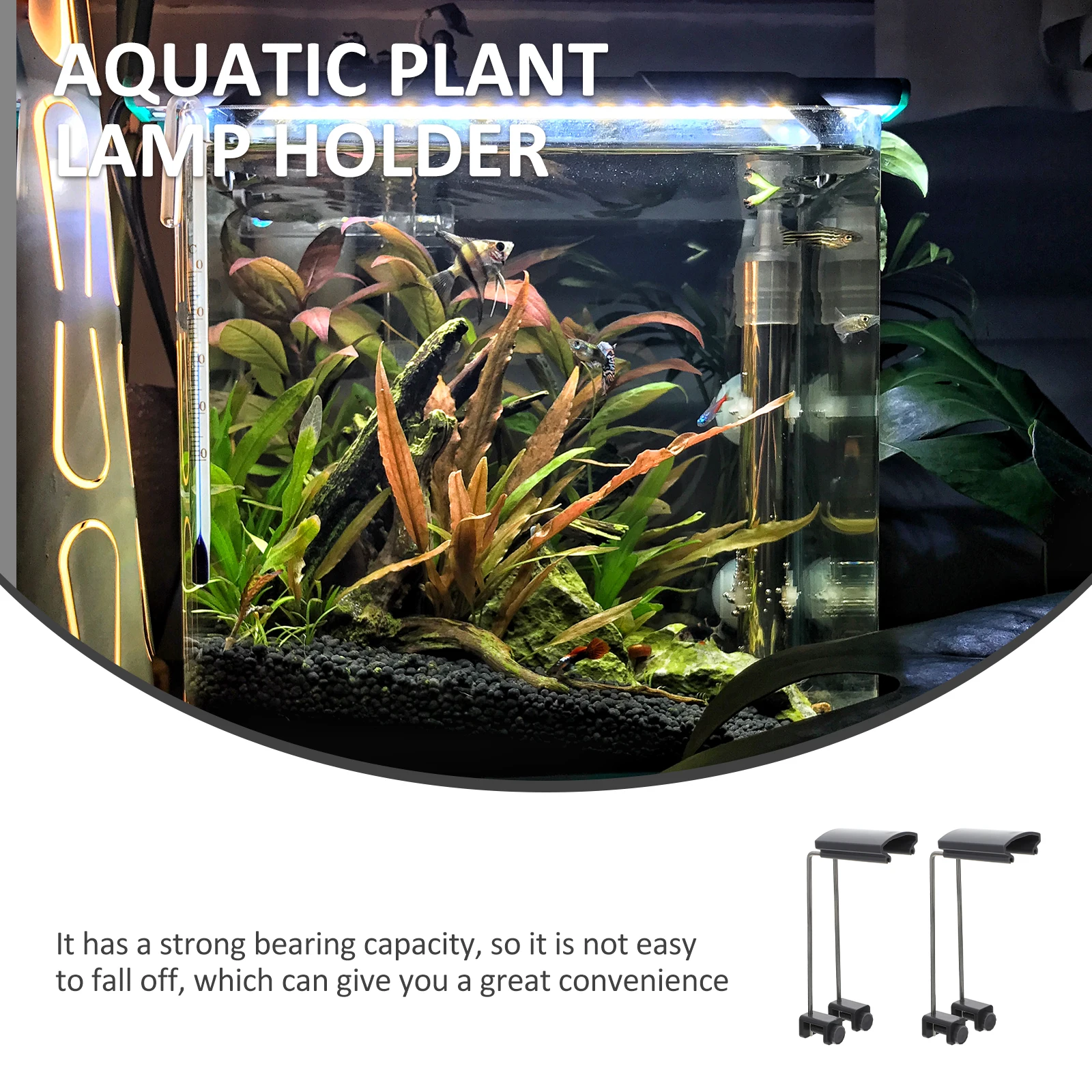 

2pcs Aquatic Plant Lamp Holder Fish Tank Light Bracket Adjustable Aquarium Lighting Support Durable Plastic Easy Installation