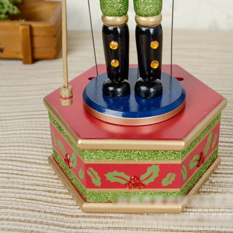 D335 Movable doll puppets 32CM handmade painted music nutcracker , Christmas gift Hand-painted