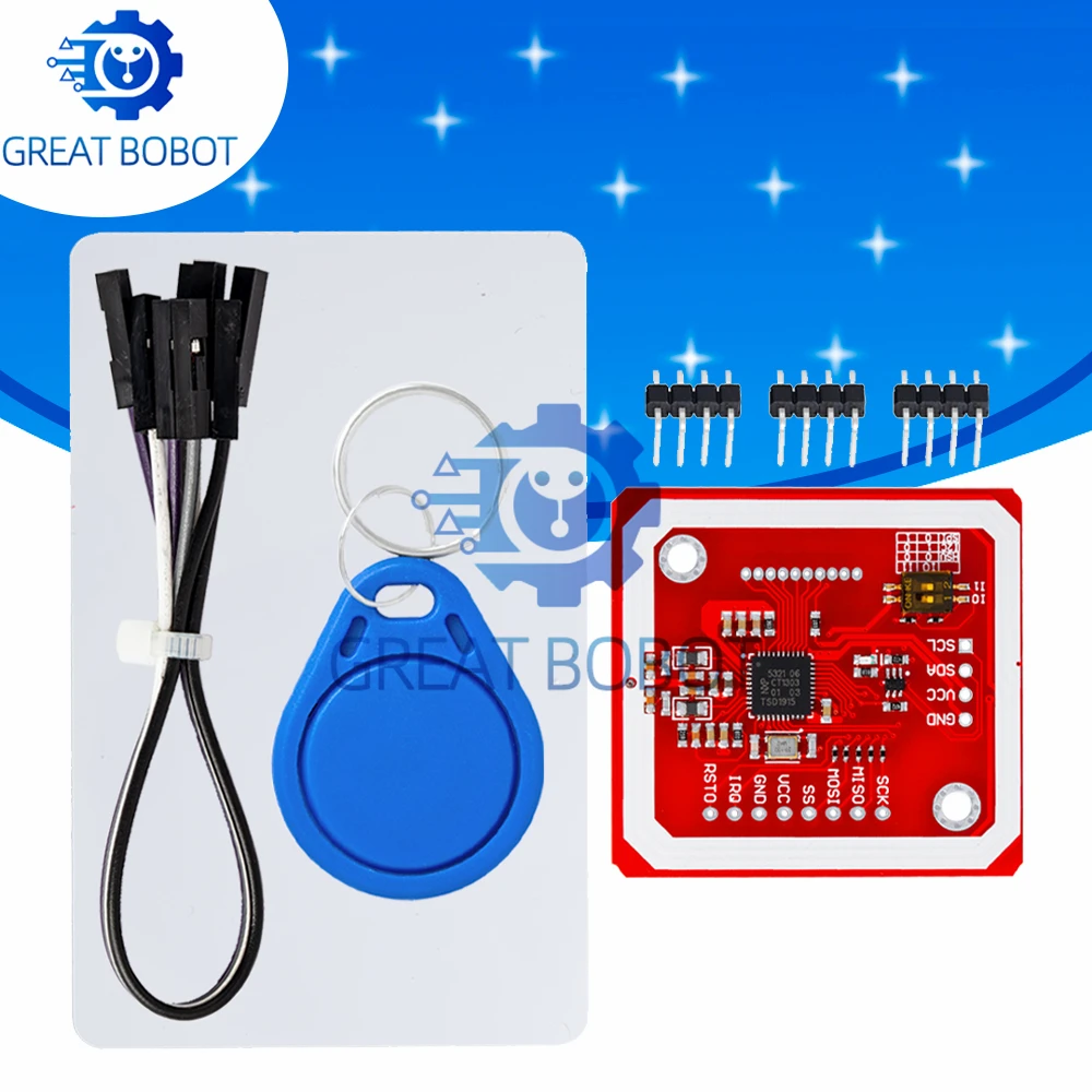 BS 1Set PN532 NFC RFID Wireless Module -V3 User Kits Reader Writer Mode IC S50 Card PCB Attenna I2C IIC SPI HSU For Arduino