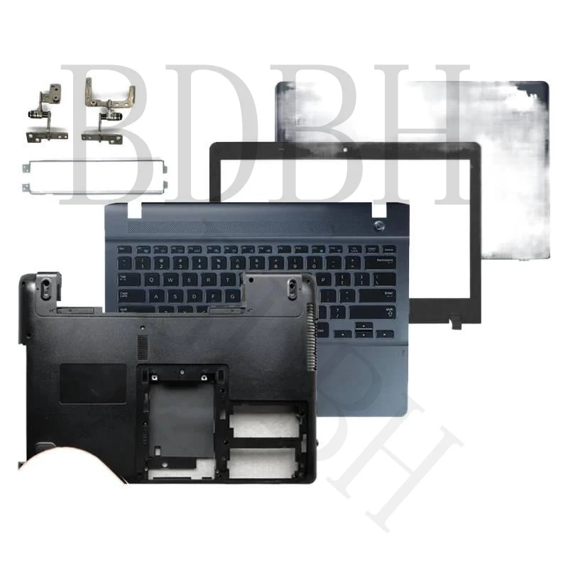 Para Samsung NP300E4E NP270E4V NP275E4V NP270E4E, Reemplazo de la Cubierta Trasera del LCD, Bisagras y Marco Frontal para Portátil de 14 Pulgadas