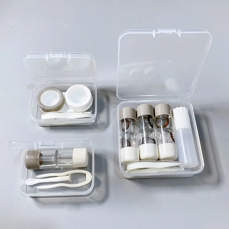 1/3PCS Mini Contact Lenses Box Set With Mirror, Small Portable Immersion Storage Kit, Contact Lens Case Soak Storage