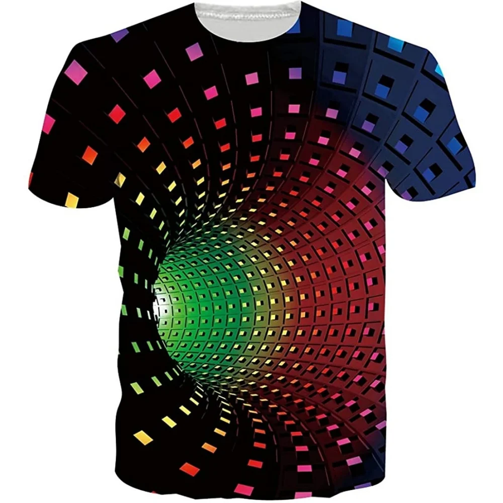 2025 Retro Abstract 3d Printed T Shirt Kids Children Birthday Tshirts Baby Clothes Boys Girls Casual T-Shirts Top Tee