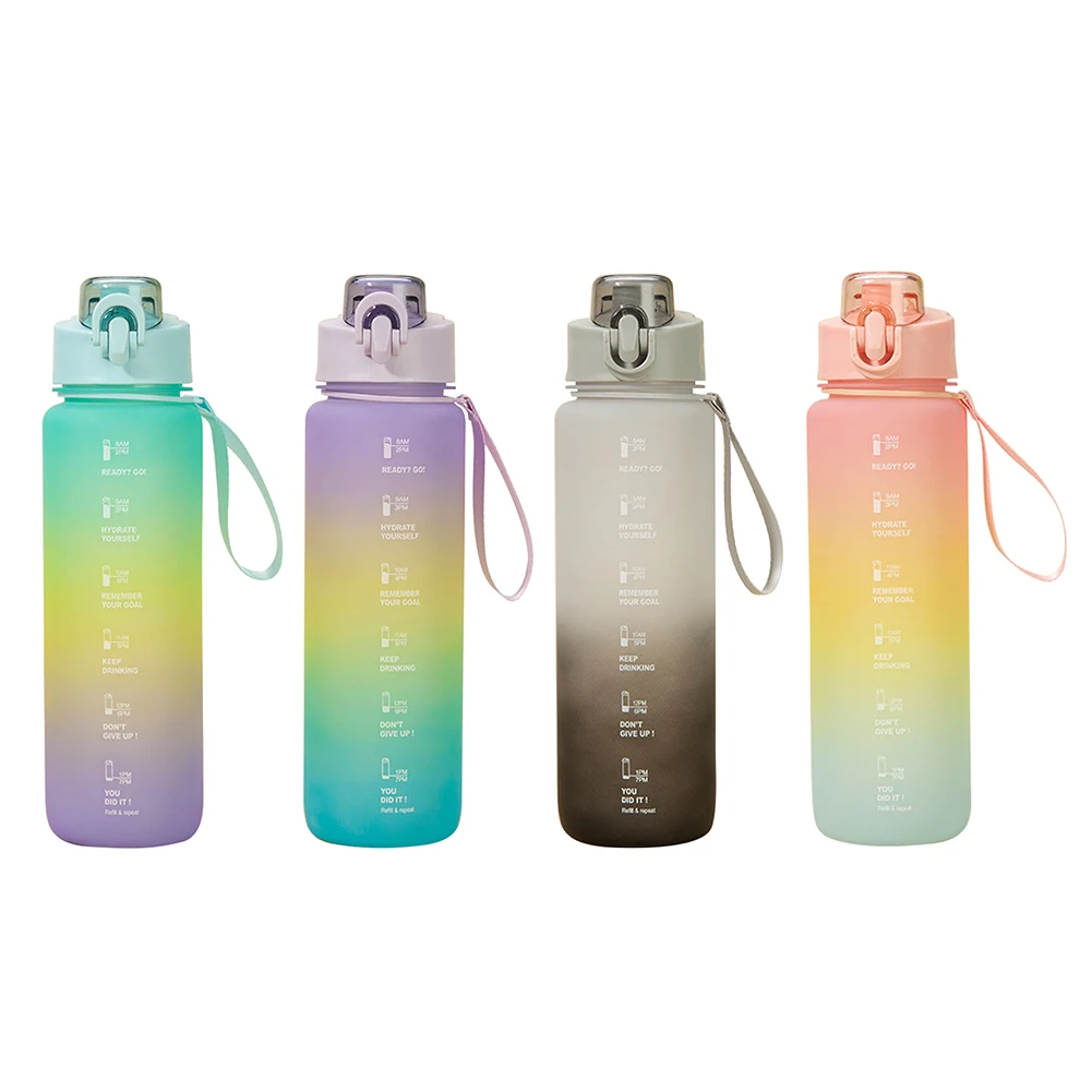 

1000ml Gradient Color Water Bottle Large Capacity Gym Sports Bottle for Travel