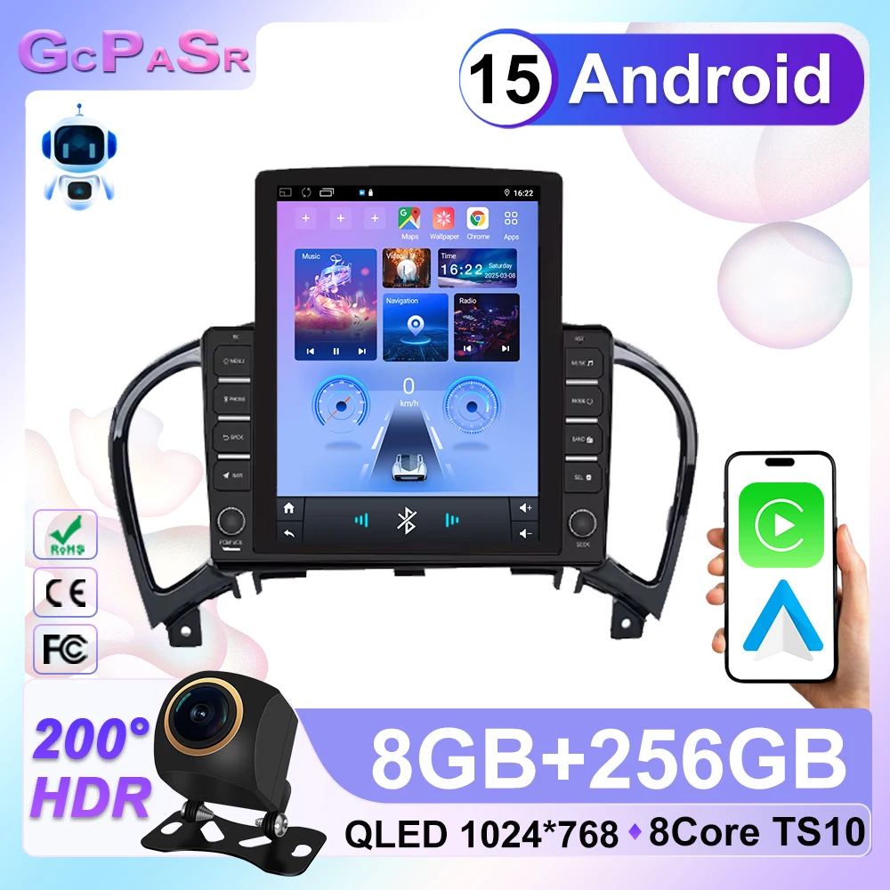 9.7“Car Radio For Nissan Juke Infiniti ESQ 2004 - 2016 Auto Carplay GPS DSP QLED Video Player 4G WiFi Multimedia Player Android