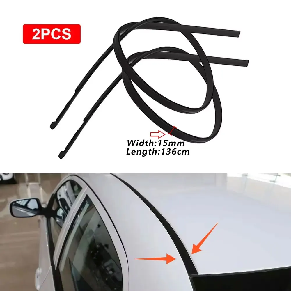 

136cm 1Pair Left Right Side Car Roof Trim Molding Strips Rubber Fit for Toyota Corolla 2009 2010 2011 2012 2013 Black
