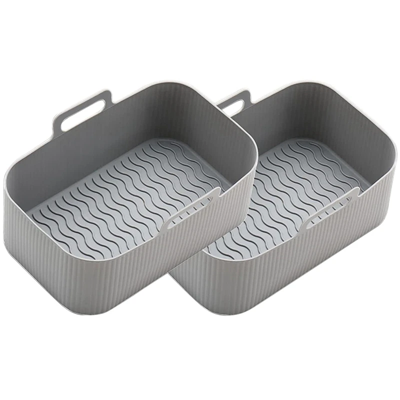 Doublures de friteuse à air réutilisables pour les touristes de la friteuse à air Ninja, doublure en silicone pour les accessoires de friteuse à air Ninja, gris