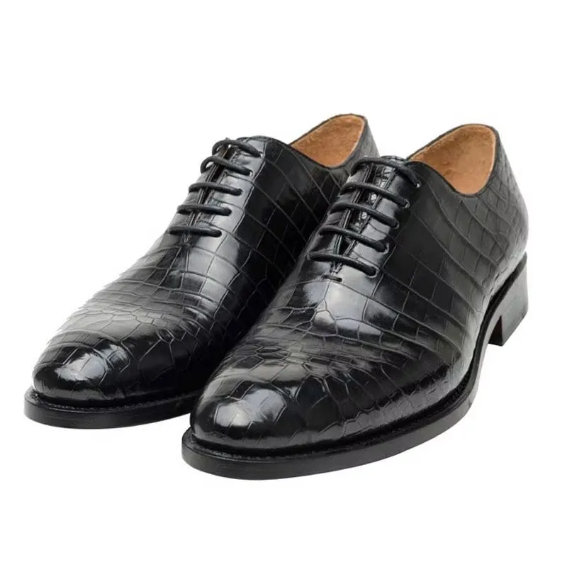 xinepiju new business  men formal shoes  black  casual men tide pointed  lace-up  men  crocodile