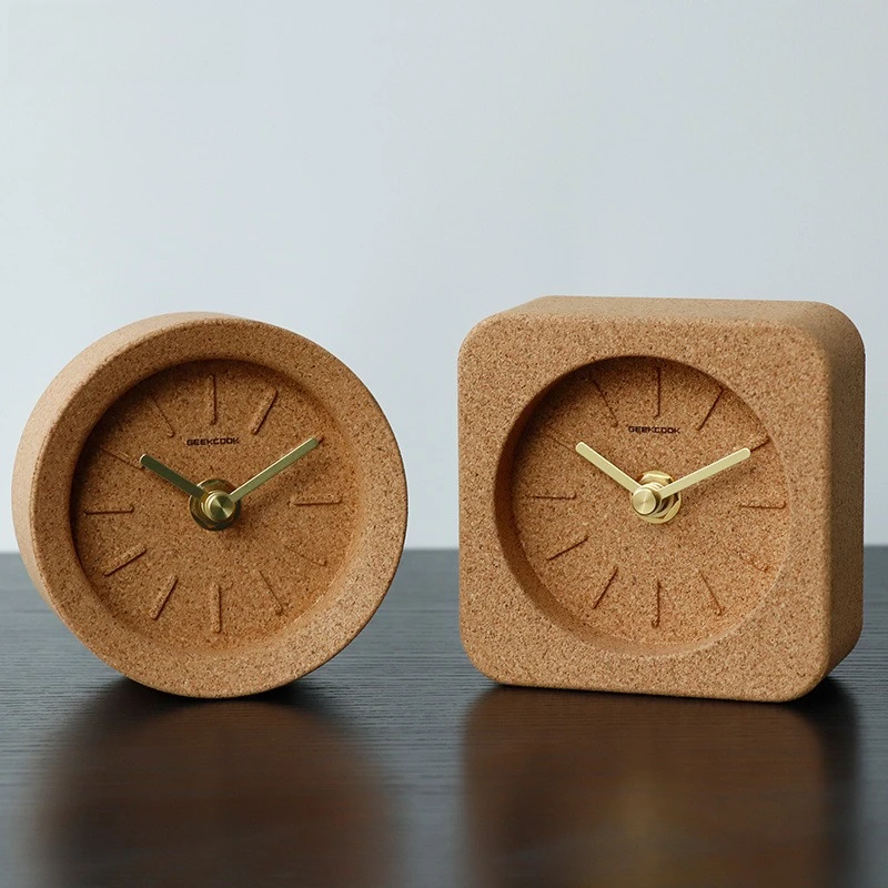 Simple and Environmentally Friendly Sahara Modern Clock, Cork Silent Movement Clock