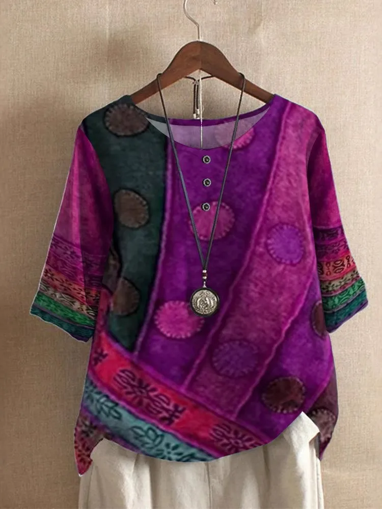 Women Print T Shirt Top Fashion O Neck Short Sleeve Loose Pullover Tshirts For Female Casual Boho Holiday Womens Clothing Summer
