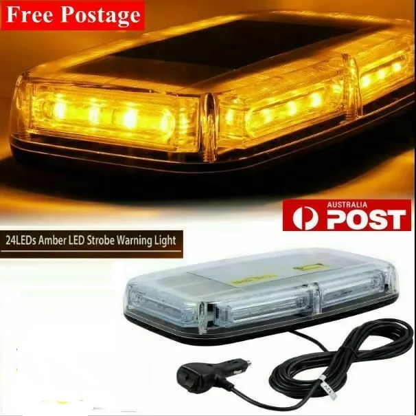 

24 LED Beacon Flashing Magnetic Emergency Warning Strobe Amber Light 12/24V Lamp Engineering Vehicle Trequency Flashing Warning
