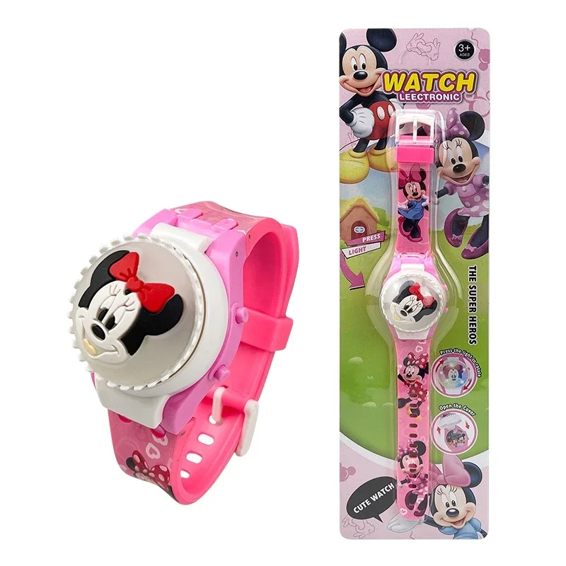 Spiderman Rotate Watch com Flash Light para crianças, relógios de desenhos animados para meninos e meninas, Hello Kitty, Sanrio Toys, presentes para crianças, novos