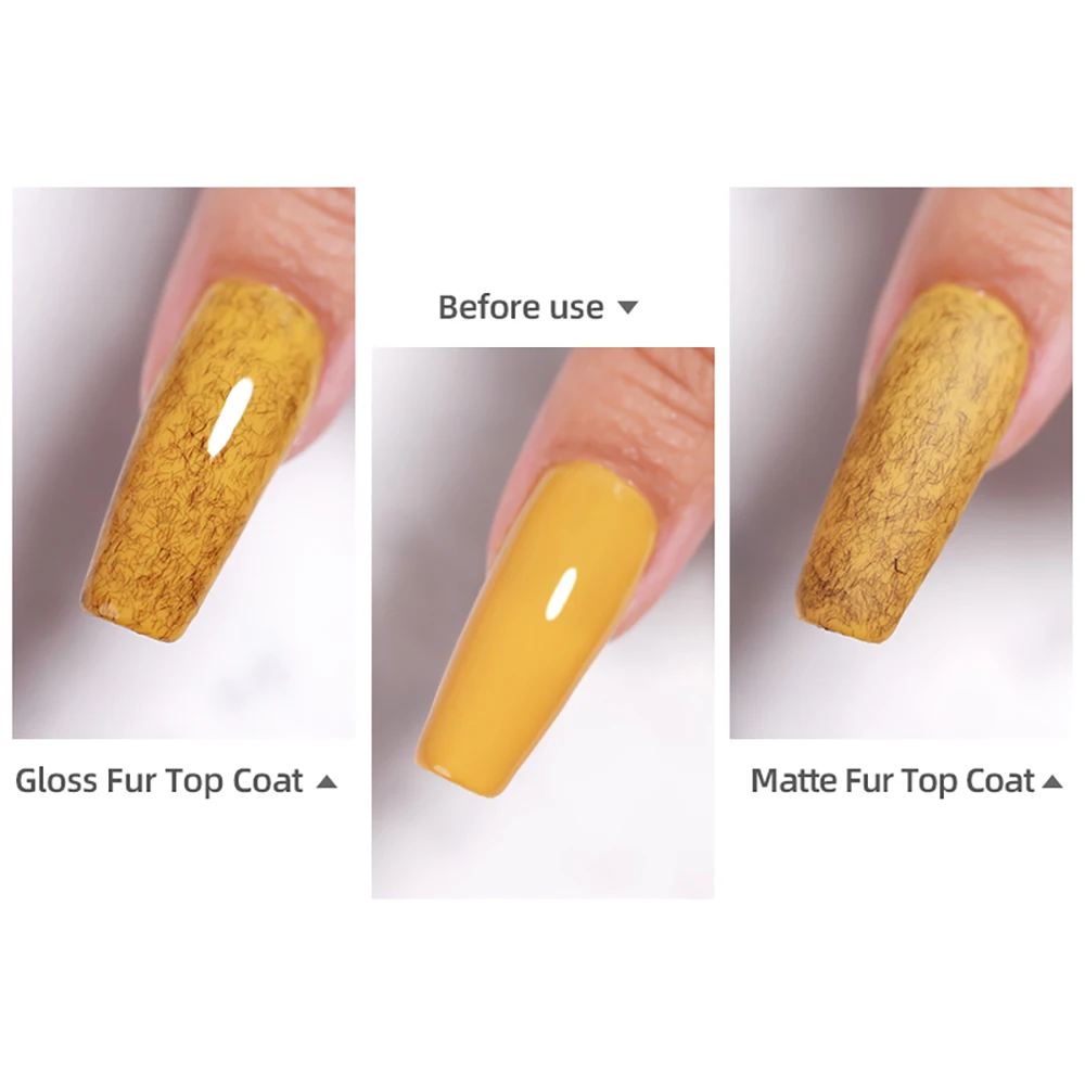 Vendeeni 15 مللي الفراء زغب معطف فوقي هلام مسمار البولندية لامعة ماتي تأثير UV LED هلام الورنيش DIY بها بنفسك أفخم المخملية معطف فوقي لفن الأظافر