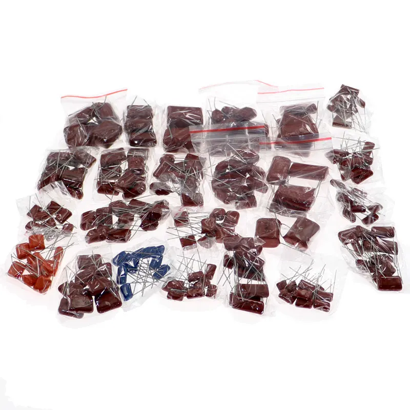 

200pcs 25 Types 630V CBB Metal Film Capacitors Assortment Kit 0.001uf~2.2uf Polyester Film Capacitors Assortment DIY Mixed kit