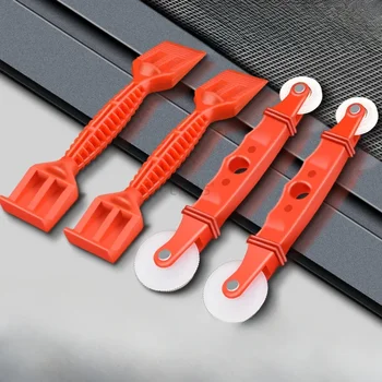 أداة تثبيت نافذة عجلة شبكية مطاطية منزلية، أداة تثبيت نافذة الباب، أداة لف الأسطوانة اليدوية، بكرة مزدوجة