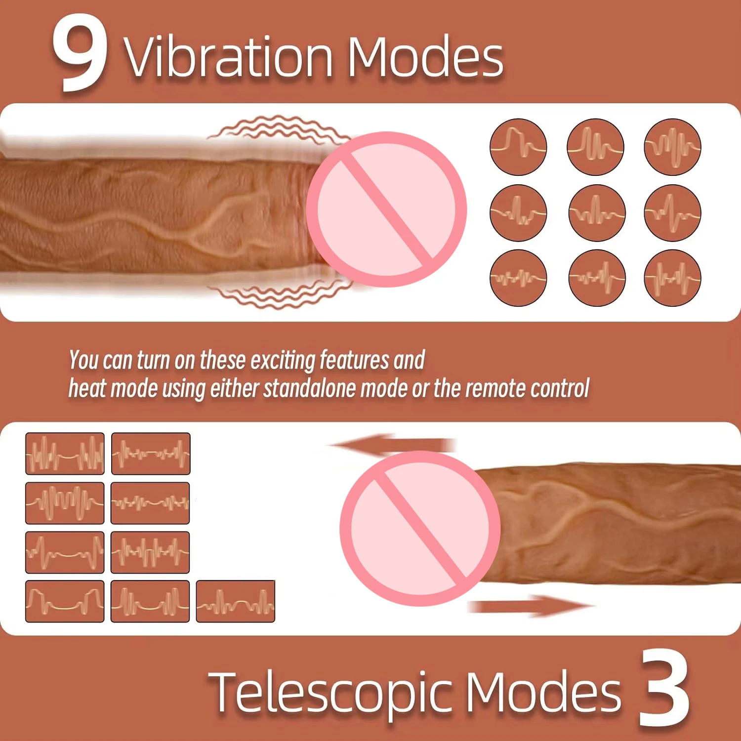 3in1Telescopic Heating Vibrating Personal Massager Dildo for Women Remote Control Silicone Intimate Toy Body-Safe Sex Toy  Adult