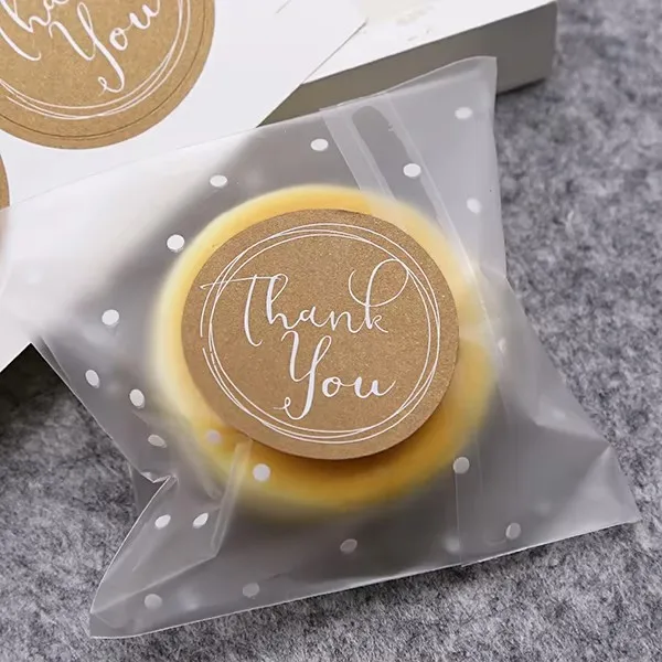 100pcs/Lot Dia:3.5cm Kraft Paper Thank You Stickers Cake Bakery Seal Gift Sticker DIY School Stationery Supplies (SS-1603)