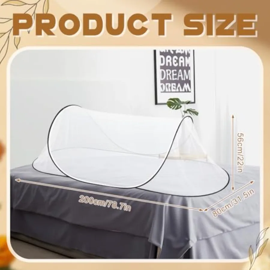 2 Pcs Large Pop Up Mosquito Net for Bed 78 * 31 * 22 Inch Portable Foldable Mosquito Netting for Camping Outdoor Indoor Travel