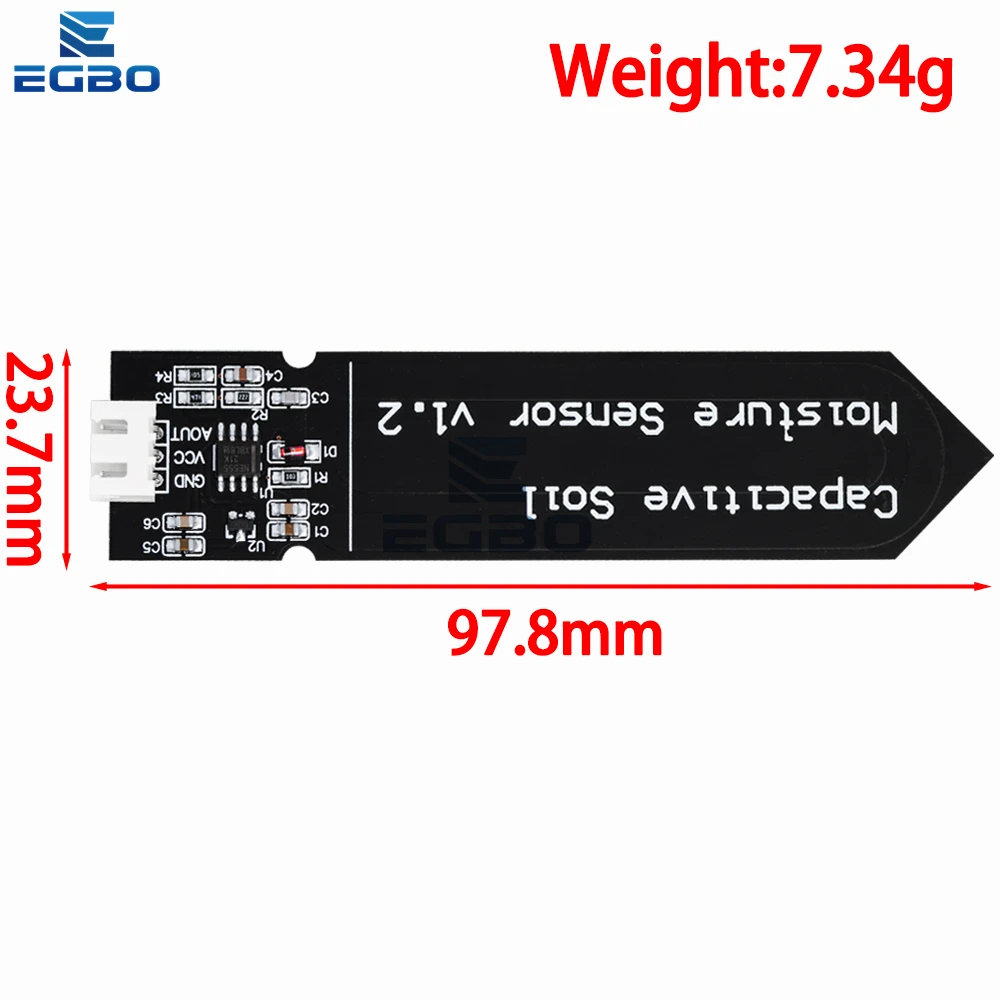 Módulo capacitivo de Sensor de humedad del suelo, cable de amplio voltaje, 3,3 ~ 5,5 V, resistente a la corrosión con gravedad para Arduino