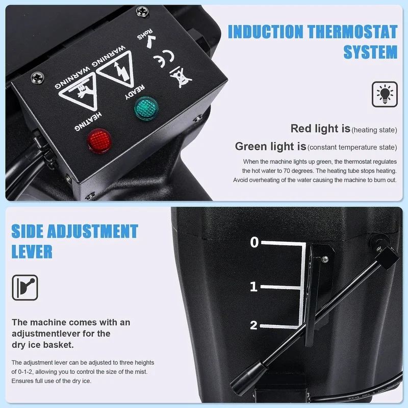 HANHI 3500W Dry Ice Machine Satge Special Smoke Machine for Wedding Stage Party Events DJ Show Temperature Control