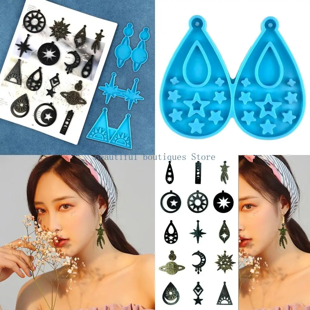 

U4LF Resin Jewelry Molds Silicone Mold for Epoxy Resin Earring Making Supplies Resin Keychain Mold DIY Jewelry Silicone Mould