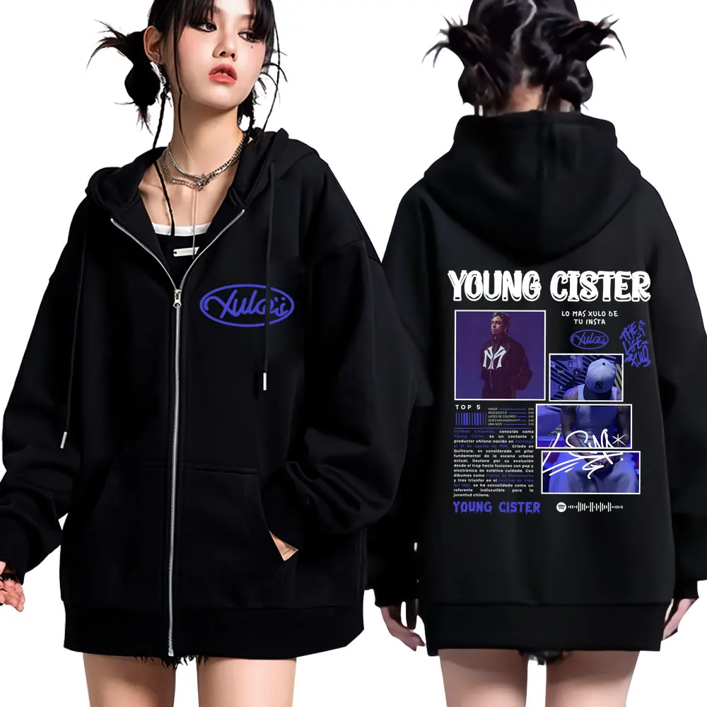 

Толстовка на молнии с графическим принтом Singer Young Cister 2026 Tour, мужская и женская, в стиле хип-хоп, повседневная, с длинными рукавами, в стиле Харадзюку