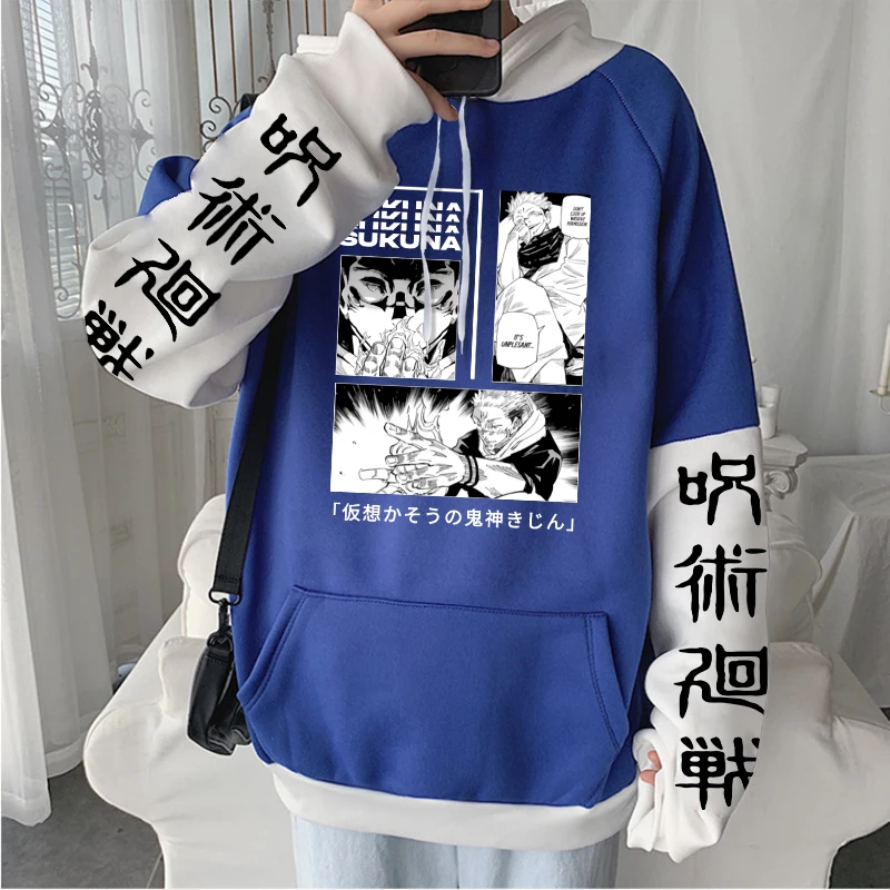 Anime Jujutsu Kaisen Hoodies Gothic Cool Sukuna Ryoumen Manga Harajuku Men Plus Size Autumn Winter Long Sleeve Sweatshirts