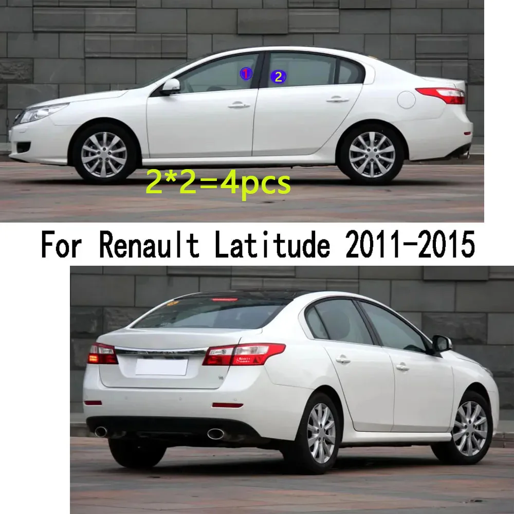 For Renault Latitude 2011 2012 2013 2014 2015 Car TPU/Glossy Mirror Pillar Post Cover Door Trim Window Molding Sticker 6pcs