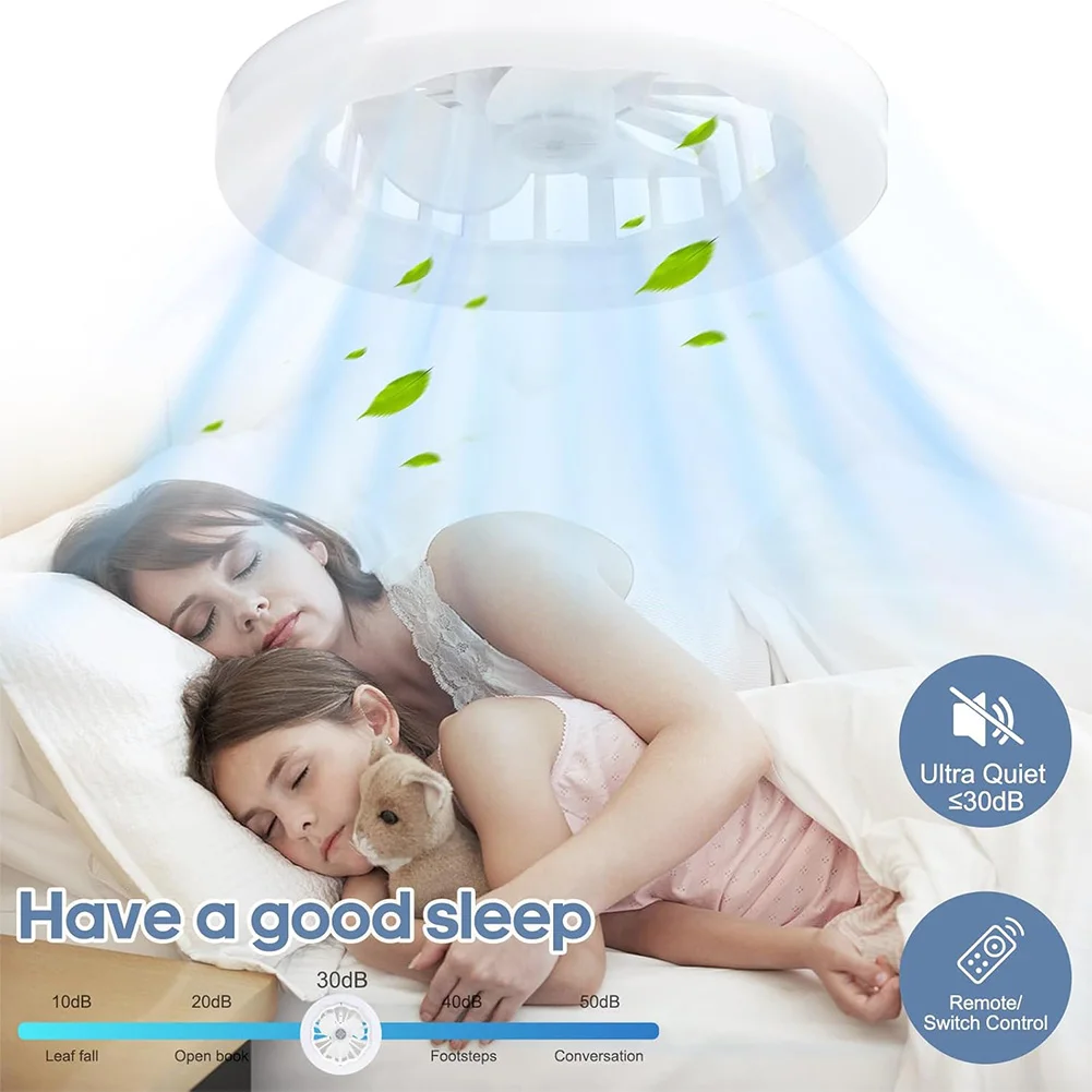 2 في 1 مروحة السقف LED مصباح التحكم عن بعد عكس الضوء بشكل لا نهائي E27 قاعدة أسفل الضوضاء كتم LED ضوء الزخرفية الثريا الصامتة