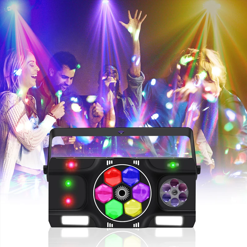 

LED RGBW LED 5in1 Bee Eye Effect Strobe Stage Light 80W Starry Sky Night Light With Remote Control Green Red Beam Scanner Lights