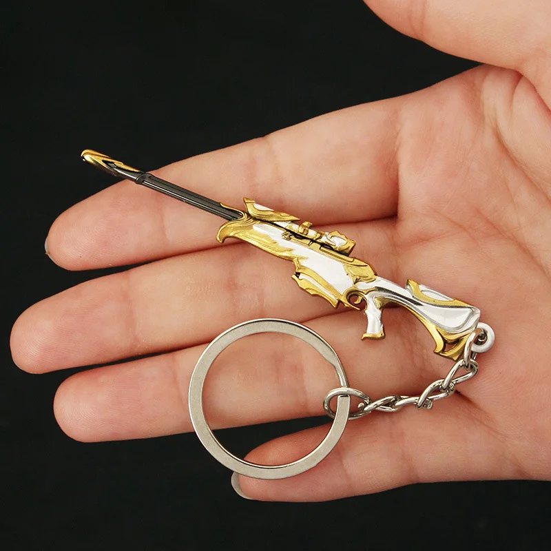 Valorant Weapon Forsaken Gold Operator Keychain 8cm Alloy Metal Game Peripheral Samurai Sword Weapon Model Gifts Toys for Boys