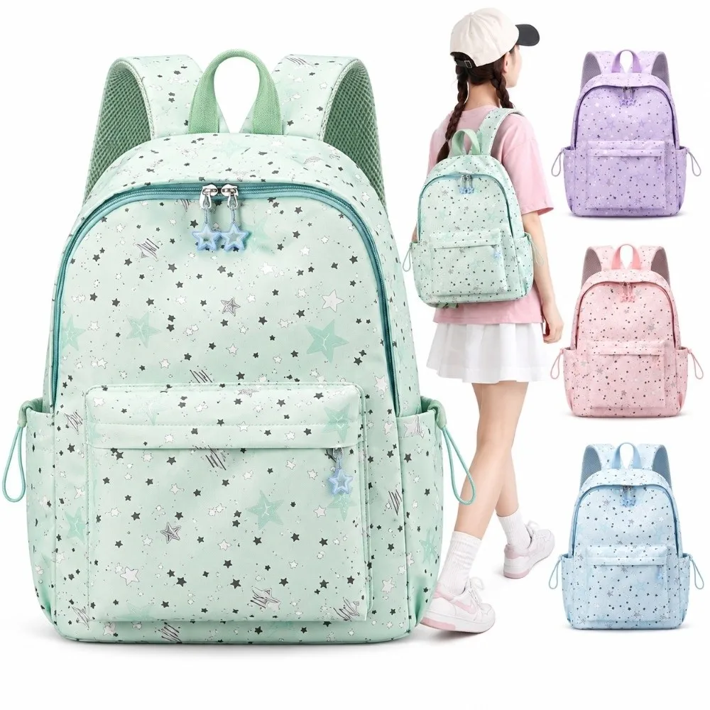 Fashion Star Pattern Schoolbag Waterproof Lightweight Shoulders Bag Oxford Cloth Multi-layer Laptop Bag