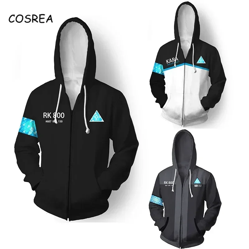 

Игровые толстовки, кофты Детройт, костюмы для косплея, униформа, куртка для взрослых, пальто RK800, мужская карнавальная праздничная одежда на Хэллоуин, Rolep MN3