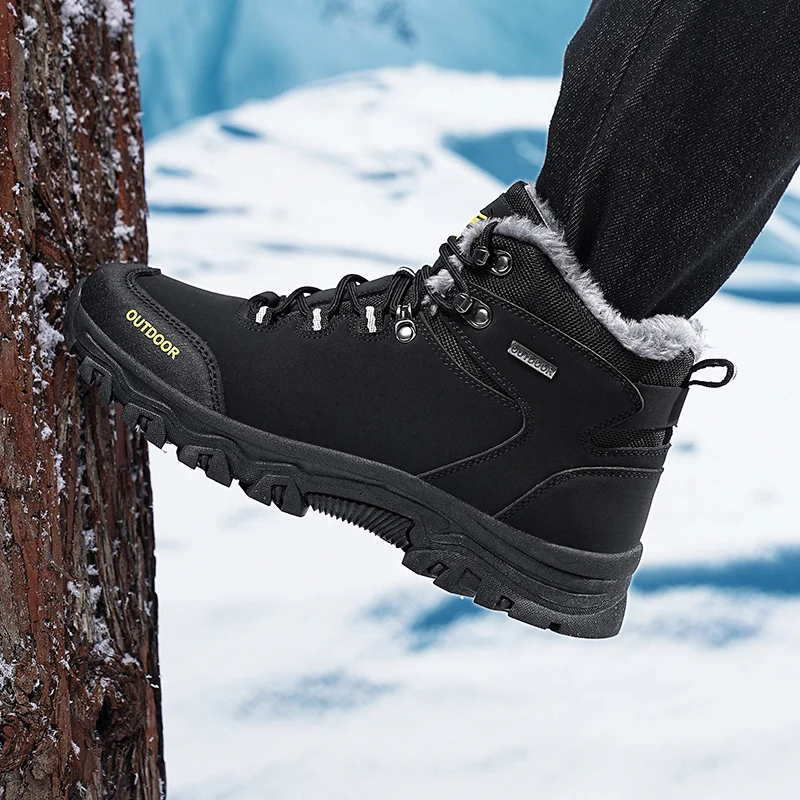 

2025 Men'S Winter Outdoor Velvet Warm Snow Anti Slip And Cold Proof Shoes Hiking And Mountaineering Leisure Sports Shoes 39-46