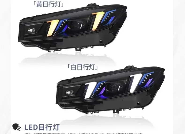 Led مجموعة مصابيح أمامية لسيارات BMW 3 Series G20 G28 2019-2015 النهار تشغيل ضوء بدوره إشارة طقم الجسم اكسسوارات السيارات #6