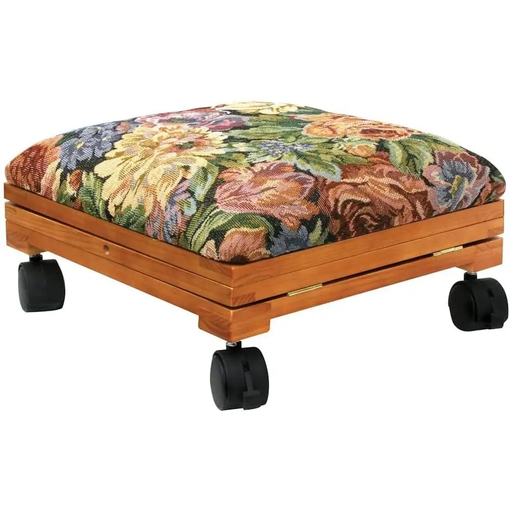 

Retro Furniture Flower Footrest Thickened Sponge Stool Handmade Small Stool Classical Durable Entrance Shoe Changing Boarding
