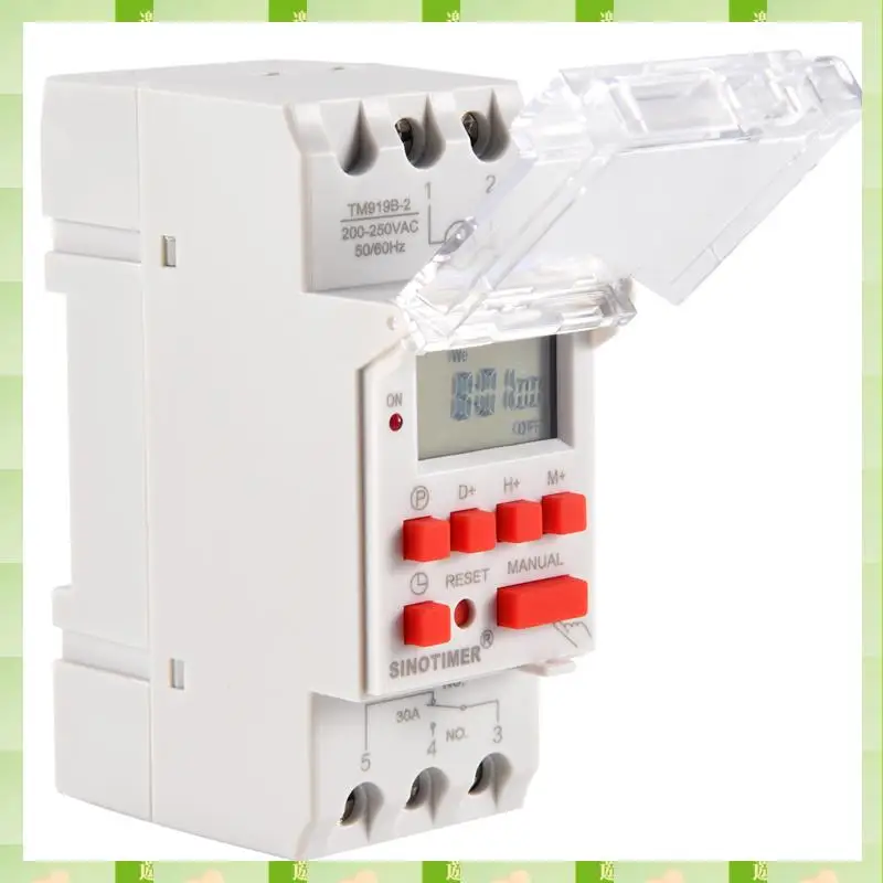 2025 SINOTIMER TM919B 30A Programmable Digital Timer Switch DIN Automatic Cycle Timing Controller For Lights, Fans,SINOTIMER TM9