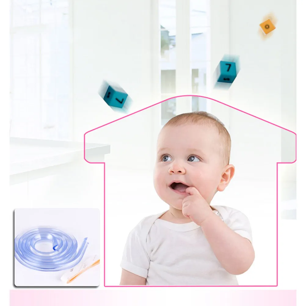 

1M Silicone Baby Bumper Strip Corner Guard Protector for Tables Cabinets Desks Tea Tables Safe Child Proofing Bumper Strip Pad