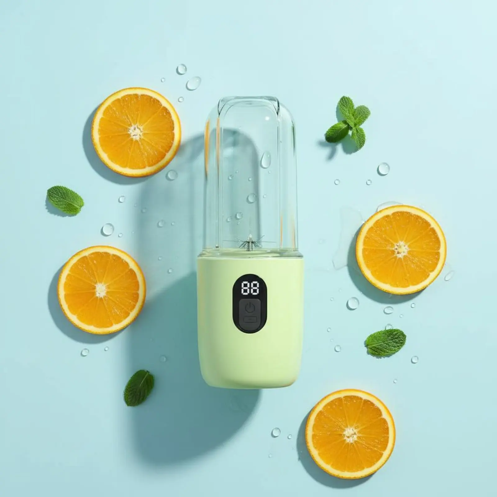 Portable Blender Single-Press Function Electric Travel Juicer Recharge-Capable Mini Blender 16 Stainless Steel Blade System