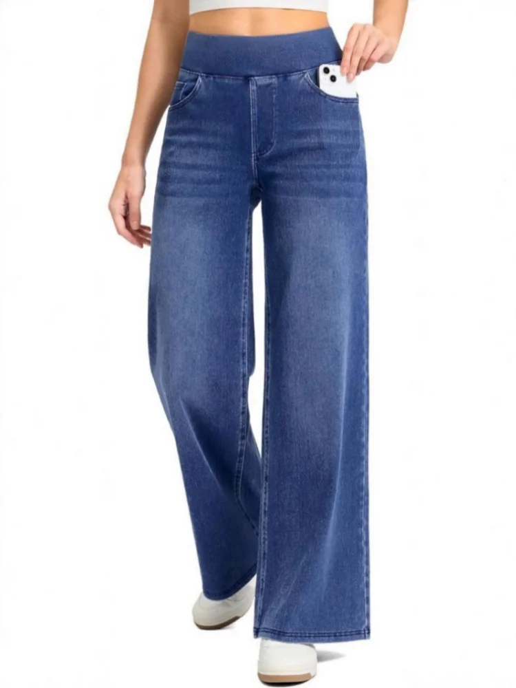 lus Size Women Jeans Slim Flare Jeans 140KG 9XL 8XL High Waist Elastic Waist 7XL Wide Leg Oversized Trousers Bootcut Denim Pants view 3