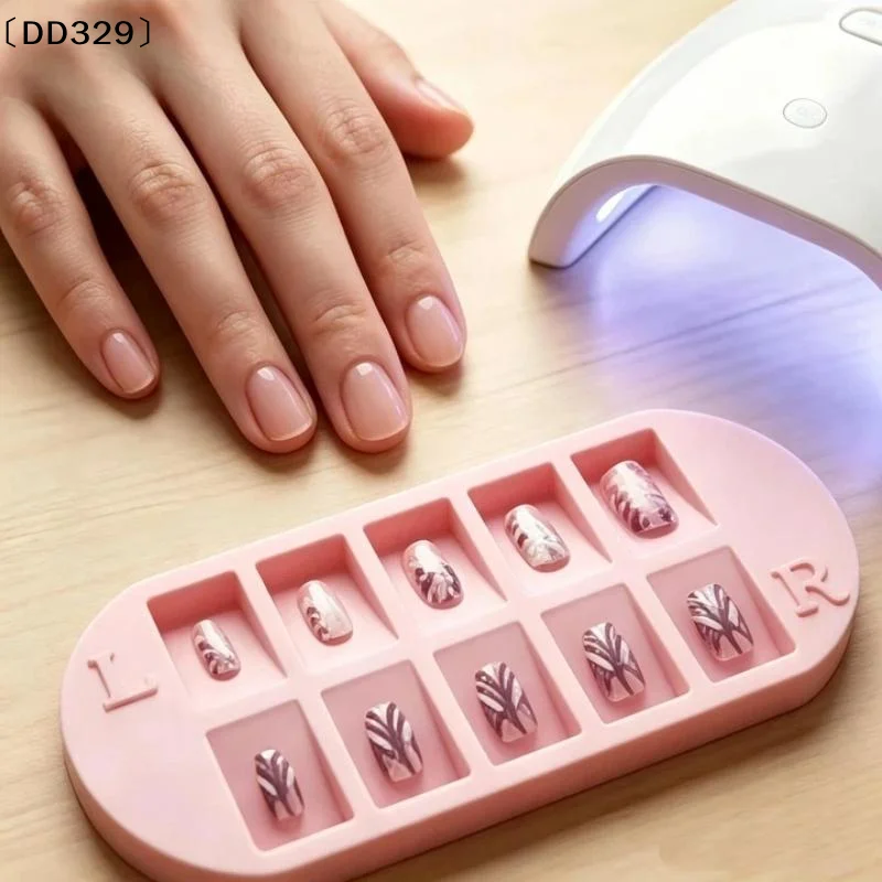 1Pcs False Nail Display Organizer 10-Grids Nail Tip Storage Tray With L/R Mark Reusable Nail Art Storage Plate 〔DD329〕 - view 3