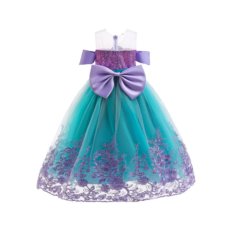 Girls Mermaid Cosplay Costume Kids Birthday Gift Princess Dress Children Purim Holiday Ariel Party Clothes for Carnival 3-10T