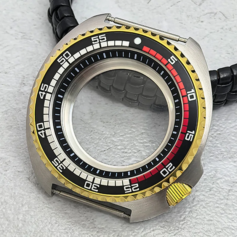 Mod 44MM 6105 6309 Turtle Abalone Case NH35 Case Fits 7S 4R NH38 NH35 NH36 Movement 28.5MM Dial Modification Sapphire Glass Case