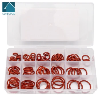 94 peças pcp paintball vmq vermelho silicone vedação o-rings kit de substituições de junta de vedação de alta pressão 15 tamanhos grandes od 15-35mm cs3.1mm