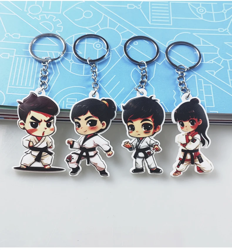 Taekwondo karate Keychain Pendant Suitable For Bags, Car Rearview Mirror Pendants, Sports Event Gifts